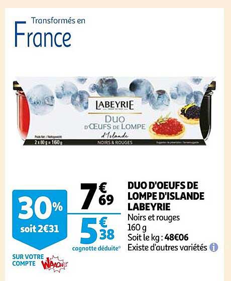 duo d'œufs de lompe d'Islande labeyrie