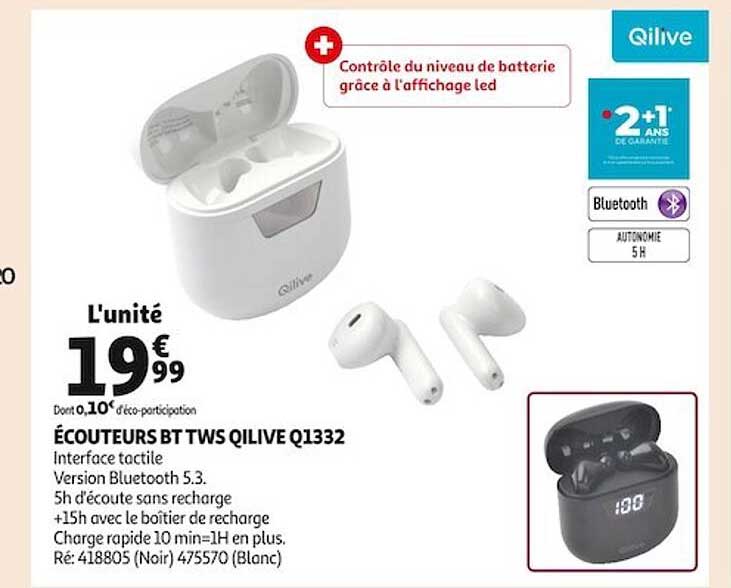 écouteurs bt tws qilive q1332