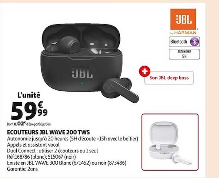 écouteurs jbl wave 200 tws
