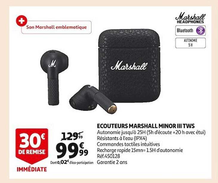 écouteurs marshall minor III tws