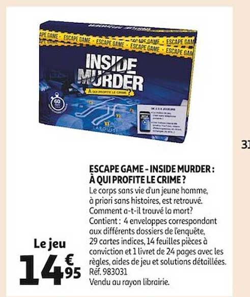 escape game - inside murder : à qui profite le crime ?