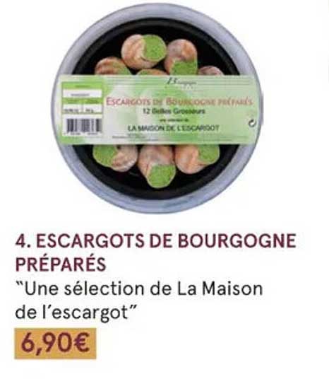 escargots de bourgogne préparés "une sélection de la maison de l'escargot"