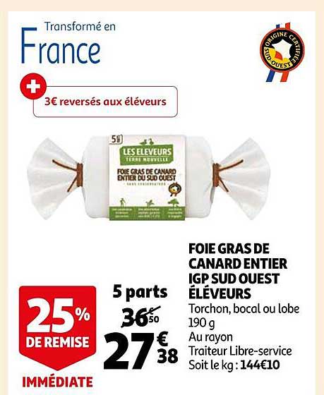 foie gras de canard entier igp sud ouest éleveurs