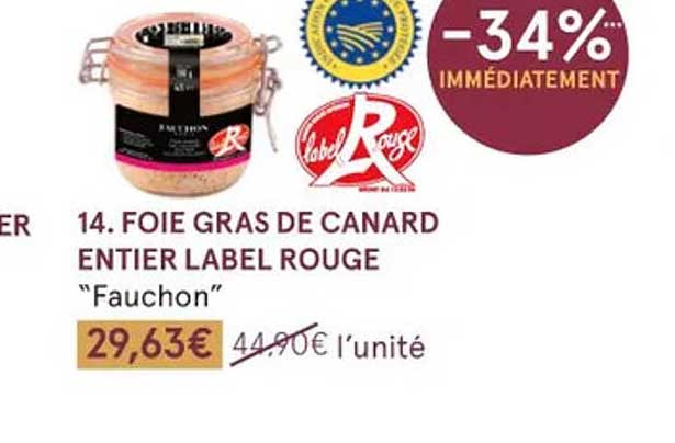 foie gras de canard entier label rouge "fauchon"