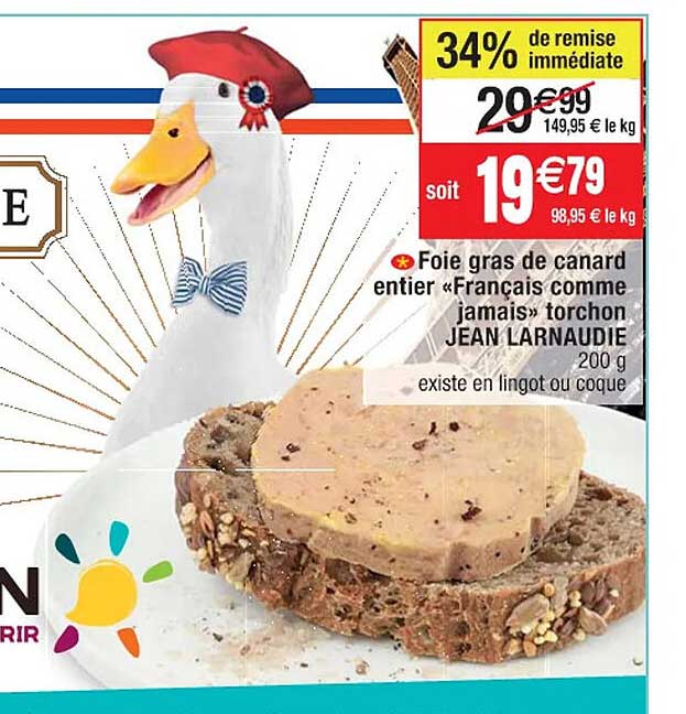 foie gras de canard entier «français comme jamais» torhcon jean larnaudie