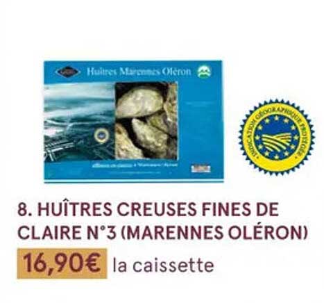 huîtres creusés fines de claire n°3 (marennes oléron)