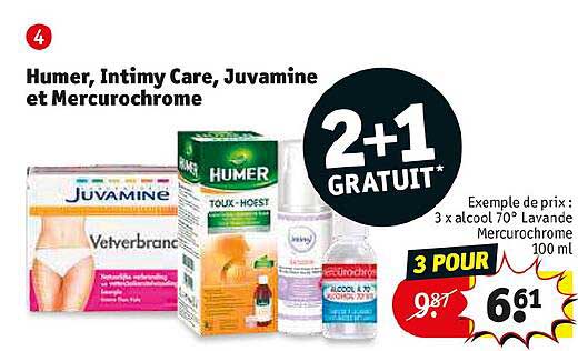 Humer, Intimy Care, Juvamine Et Mercurochrome
