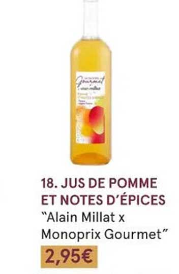 jus de pomme et notes d'épices "alain millat x monoprix gourmet"