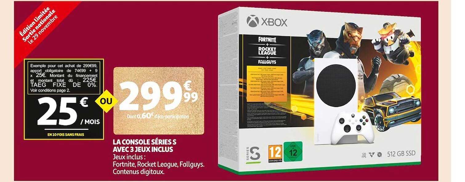 la console séries s avec 3 jeux inclus