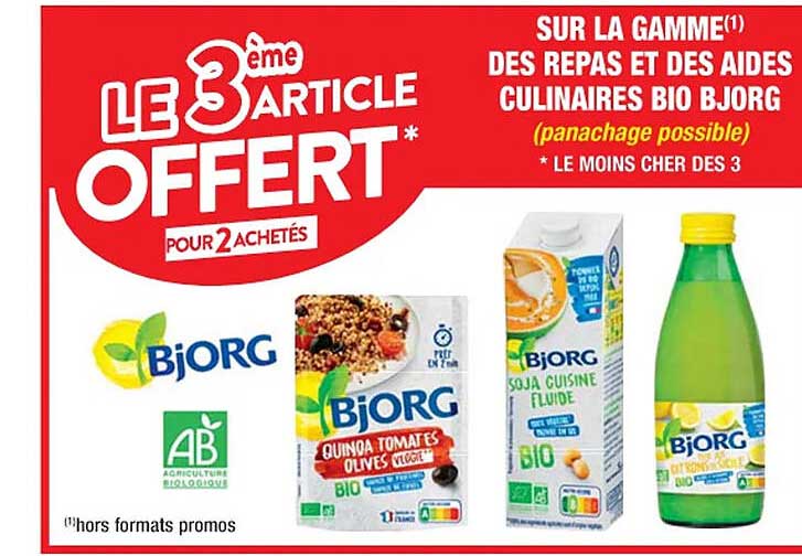 la gamme des repas et des aides culinaires bio bjorg