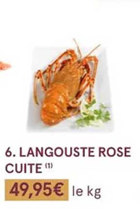 langouste rose cuite