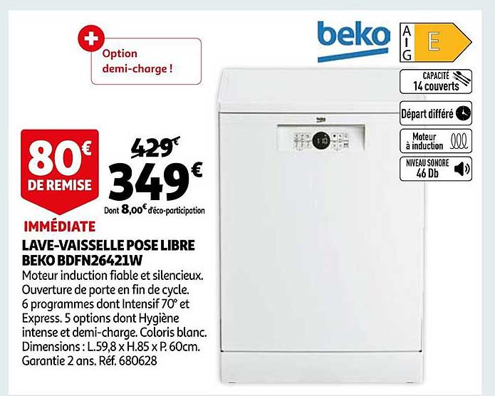 Lave-vaisselle Pose Libre Beko Bdfn26421w