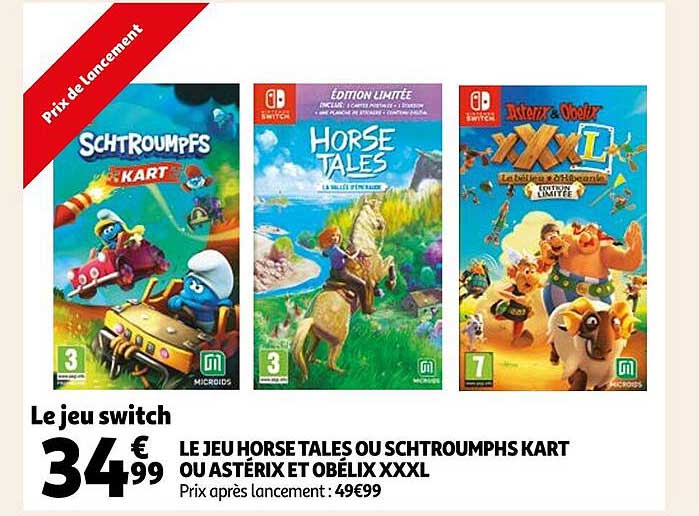 le jeu horse tales ou schtroumphs kart ou astérix et obélix xxxl