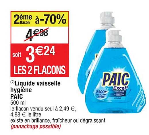 liquide vaisselle hygiène paic