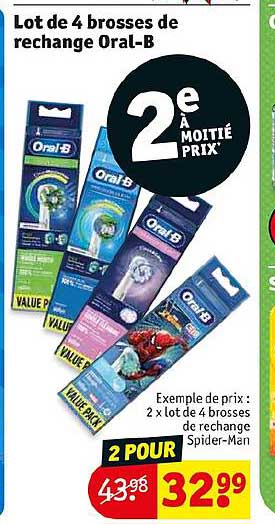lot de 4 brosses à rechange oral-b