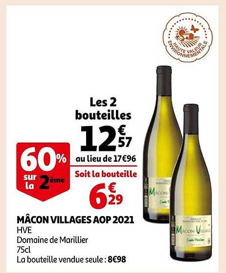 mâcon villages aop 2021 hve domaine de marillier