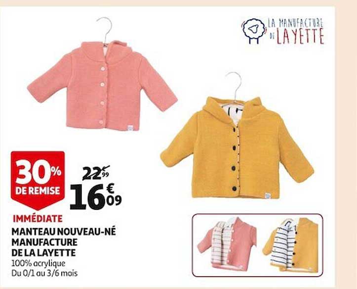manteau nouveau-né manufacture de la layette