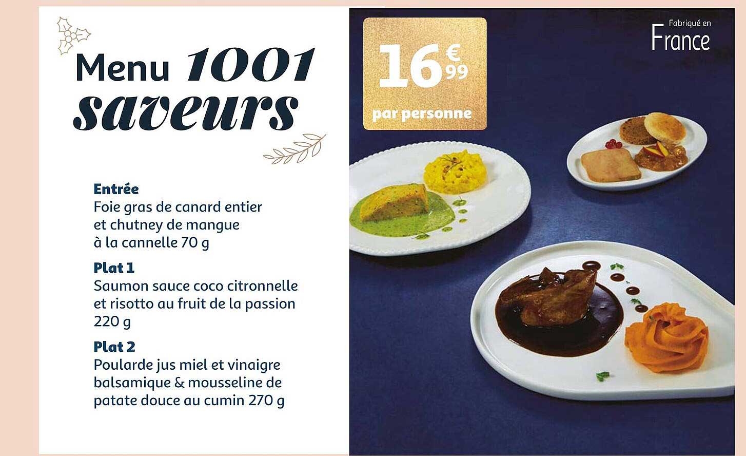 Menu 1001 Saveurs