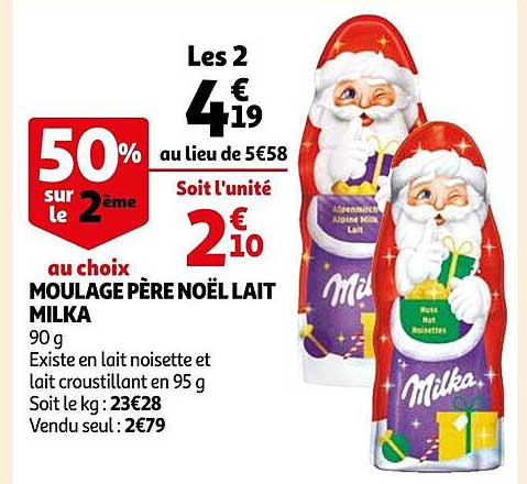 Moulage Père Noël Lait Milka