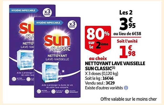 nettoyant lave vaisselle sun classic
