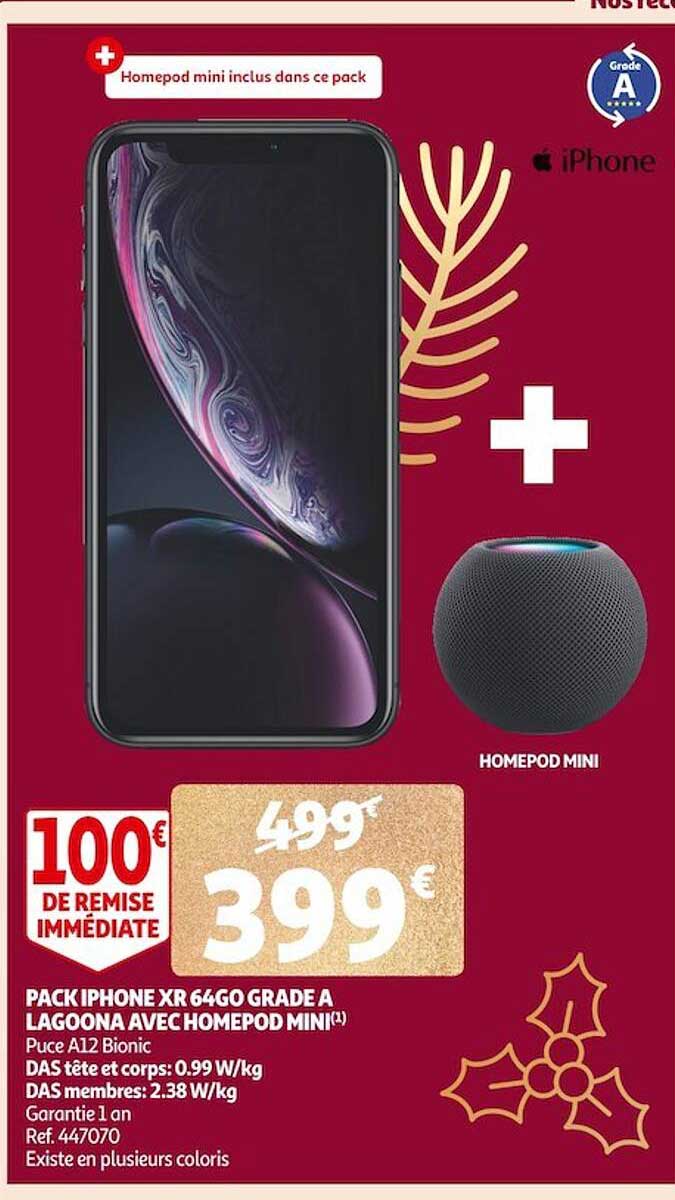 pack iPhone xr 64go grade a lagoona avec homepod mini