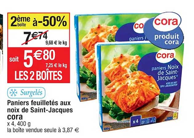 paniers feuilletés aux noix de Saint-Jacques cora
