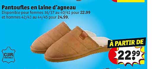 pantoufles en laine d'agneau