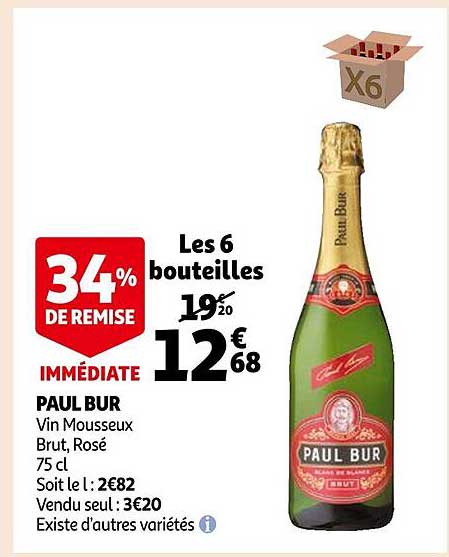 paul bur vin mousseux brut, rosé