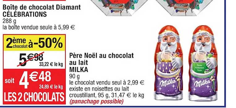 père noël au chocolat au lait milka
