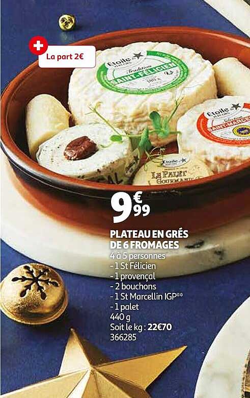 Plateau En Grés De 6 Fromages
