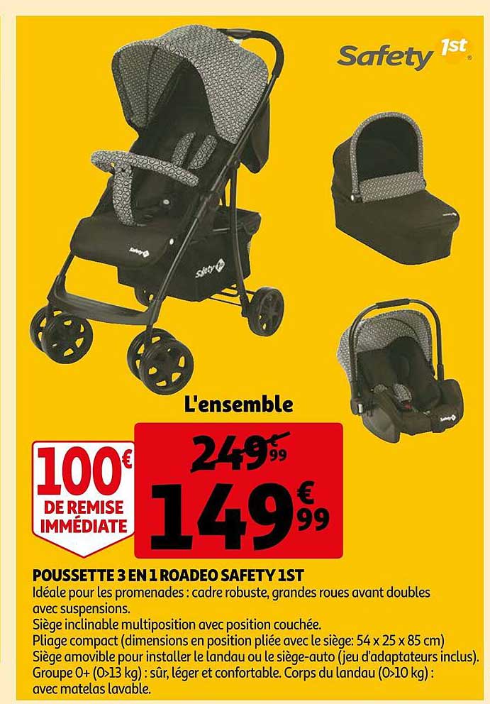 poussette 3 en 1 roadeo safety 1st
