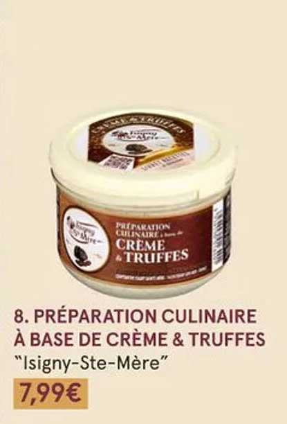 préparation culinaire à base de crème & truffes "isigny-ste-mère"
