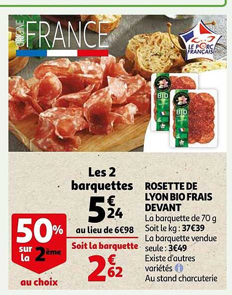 rosette de lyon bio frais devant