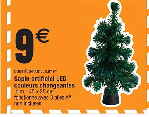 sapin artificiel led couleurs changeantes