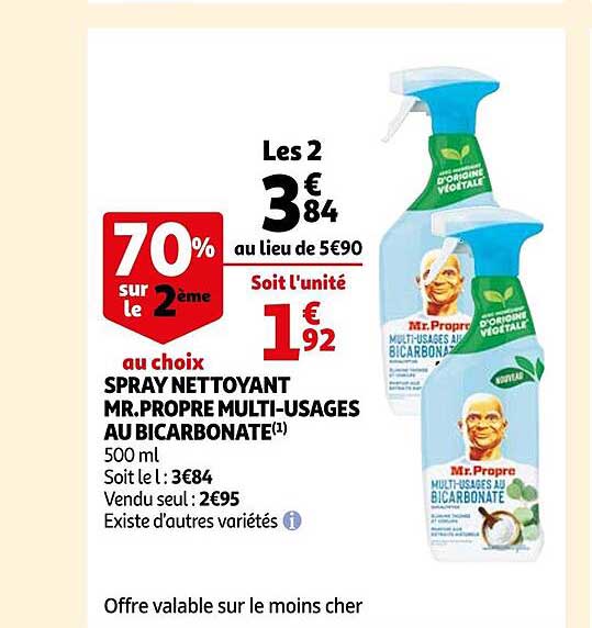 spray nettoyant mr. propre multi-usages au bicarbonate