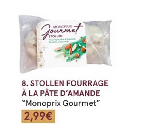 stollen fourrage à la pâte d'amande "monoprix gourmet"