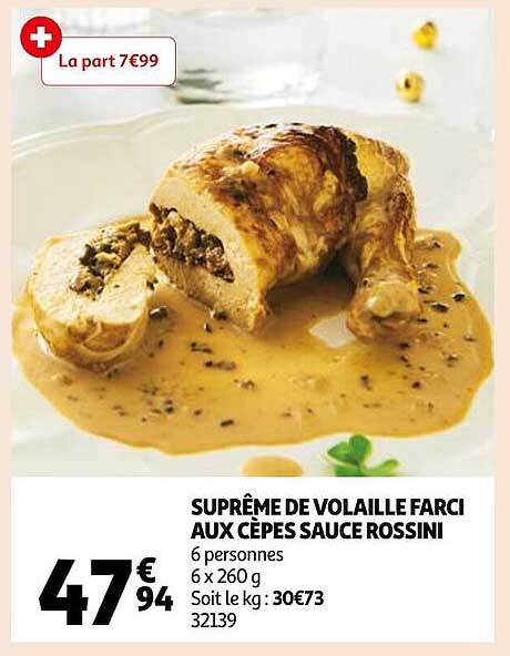 Suprême De Volaille Farci Aux Cèpes Sauce Rossini