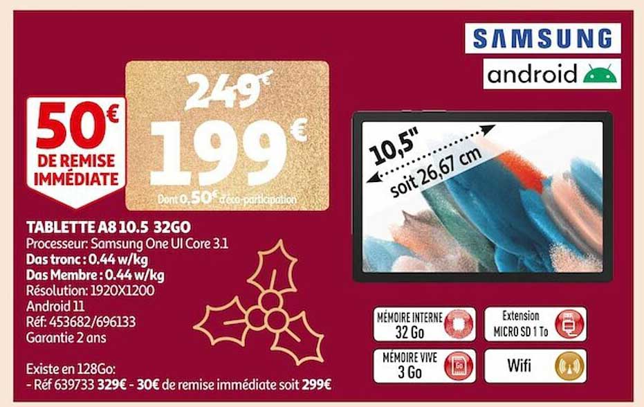tablette a8 10.5" 32go samsung