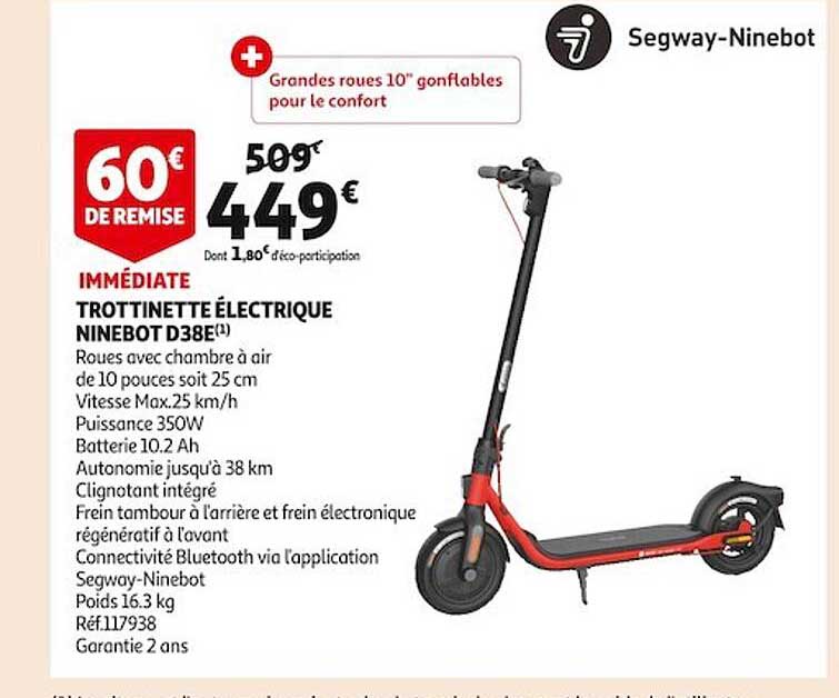 trottinette électrique ninebot d38e segway-ninebot