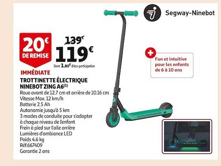trottinette électrique ninebot zing a6