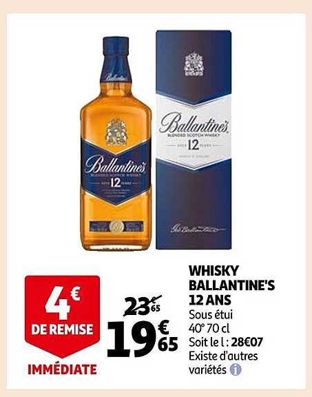 whisky ballantine's 12 ans sous étui