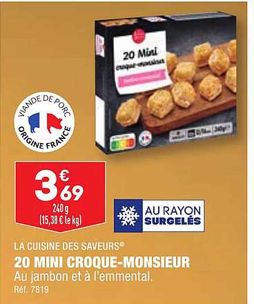 20 mini croque-monsieur la cuisine des saveurs