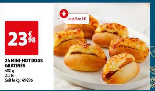 24 mini-hot dogs gratinés