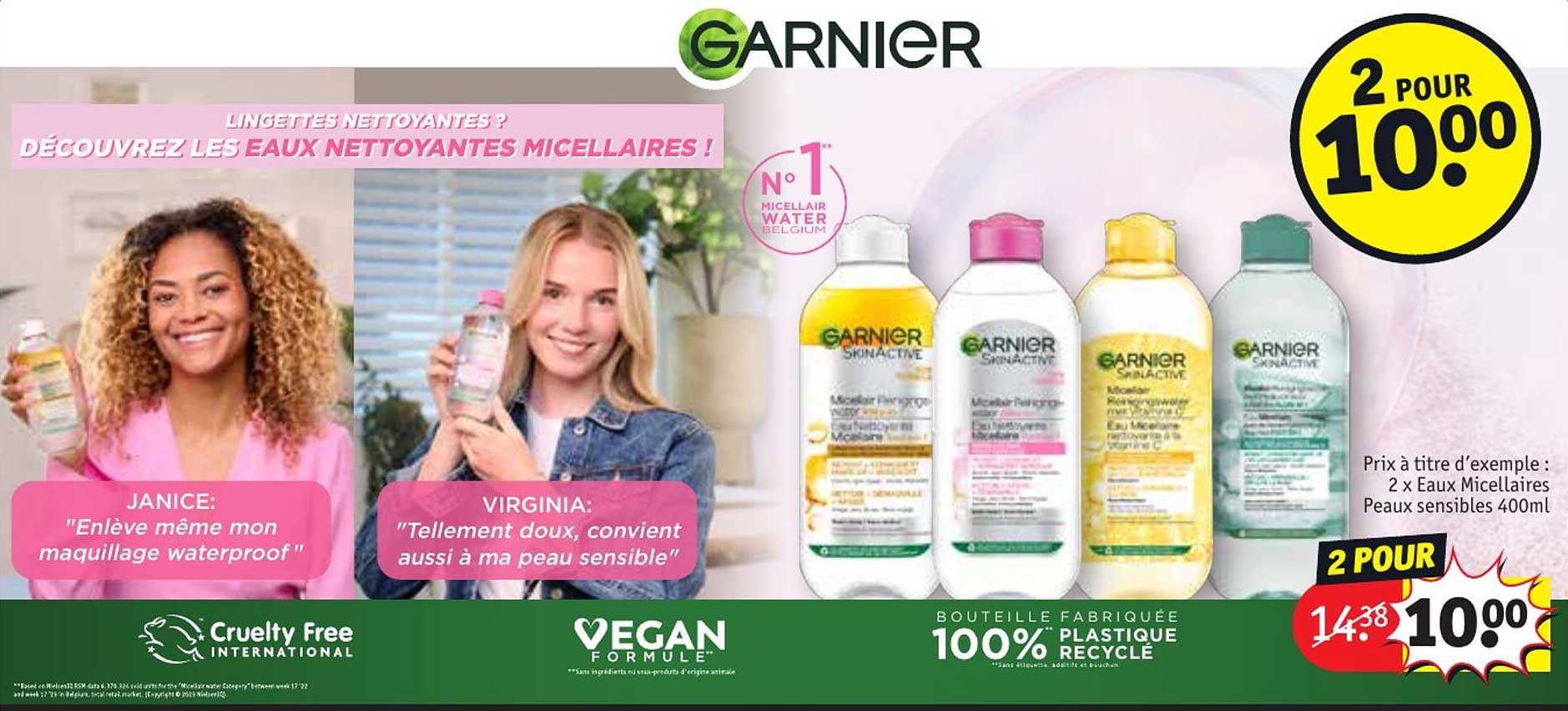 2x eaux micellaires peau sensibles 400ml