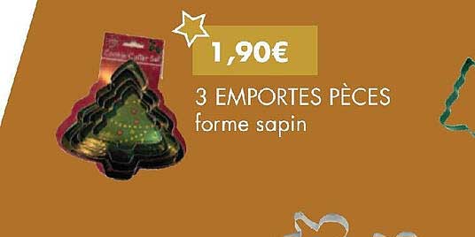 3 Emportes Pèces Forme Sapin