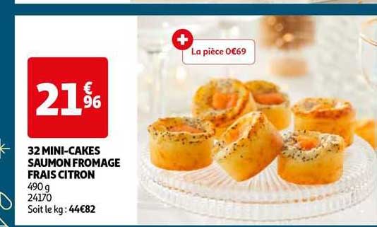 32 mini-cakes saumon fromage frais citron