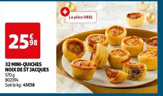32 mini-quiches noix de st jacques