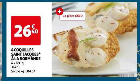 4 coquilles saint jacques à la normande