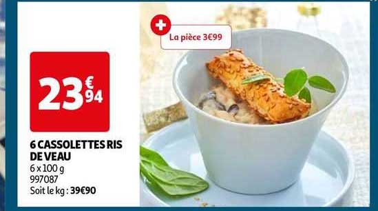 6 cassolettes ris de veau