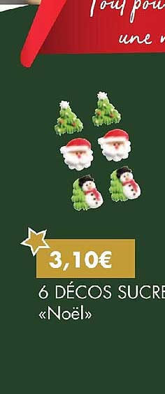 6 décors sucre «noël»